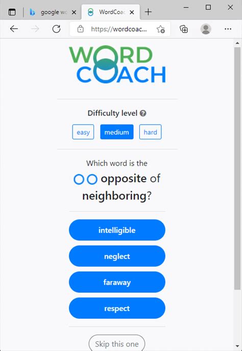 open google word coach.